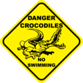 Crocodiles, no swimming